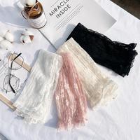 Nowa długa koronka Hollow-Out rękawiczki bez palców rękawice chroniące przed słońcem siatkowe cienkie rękawiczki rowerowe 5